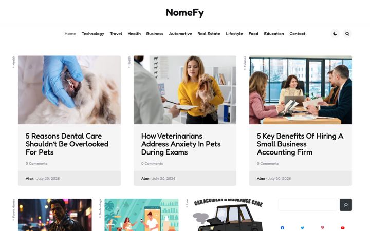 Екранна снимка на nomefy.com