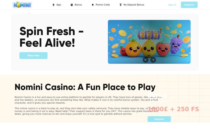 Screenshot of nominicasino.io