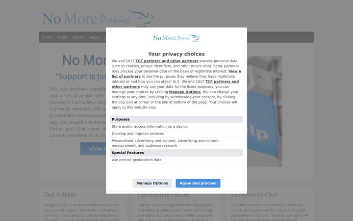 Screenshot of nomorepanic.co.uk