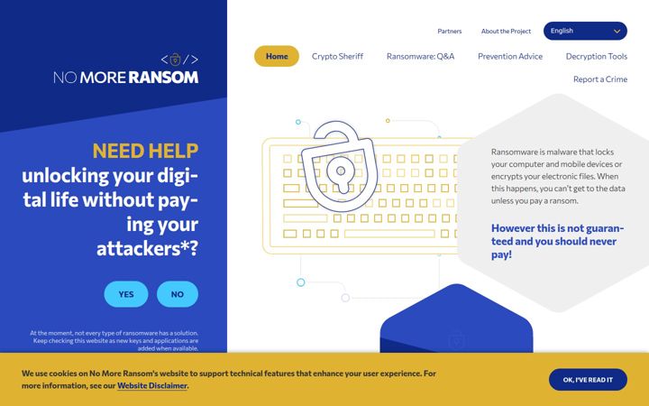 Screenshot of nomoreransom.org