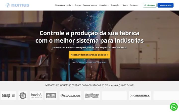 Screenshot of nomus.com.br