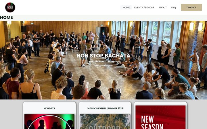 Screenshot of nonstopbachata.dk