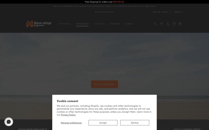 Screenshot of nonstopdogwear.com