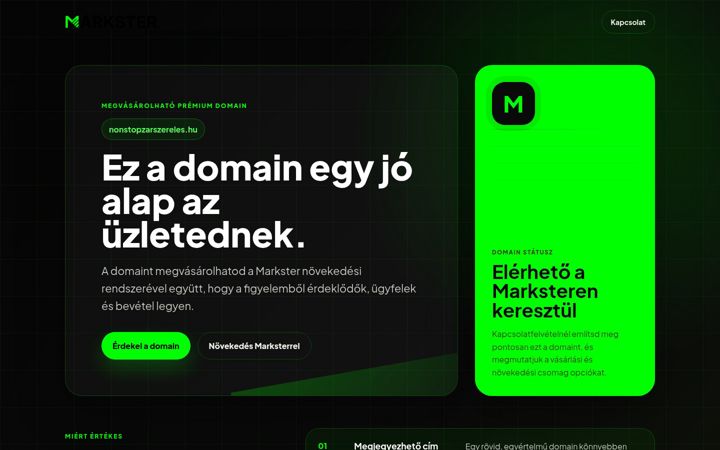 Snímek obrazovky nonstopzarszereles.hu
