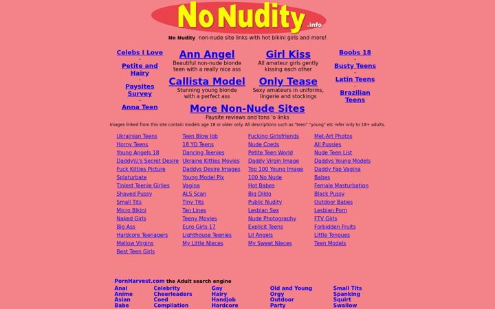 Screenshot of nonudity.info