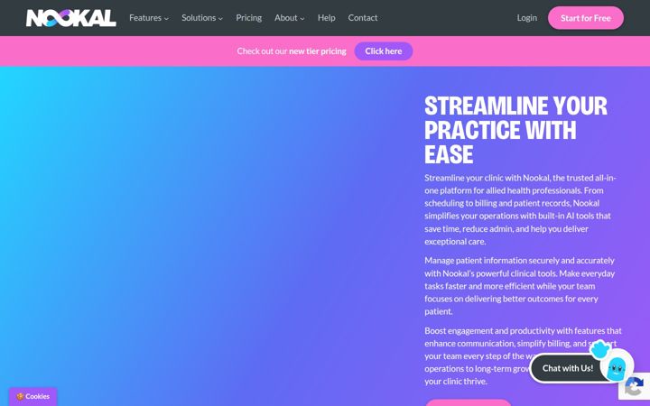 Screenshot of nookal.com