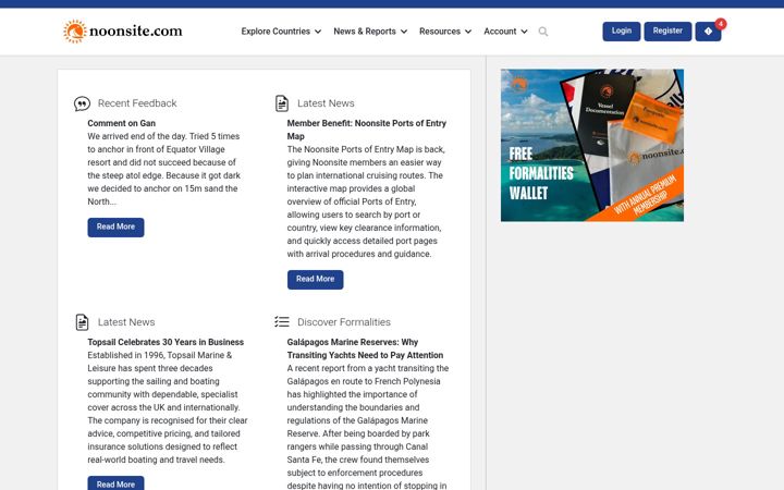 Screenshot of noonsite.com