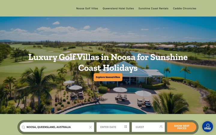Screenshot of noosagolfvillas.com