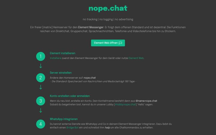 Screenshot of nope.chat