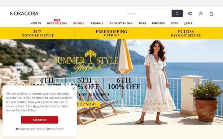 Screenshot of noracora.com