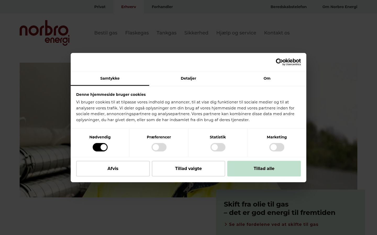 Captura de pantalla del banner de consentimiento mostrado antes de cualquier interacción