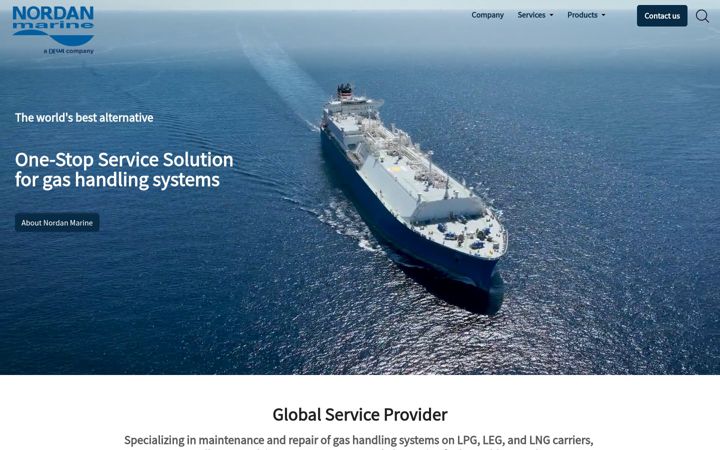 Screenshot ta' nordanmarine.com