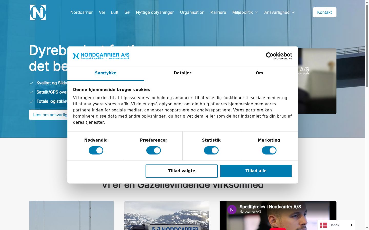 Screenshot of the consent banner shown before any interaction