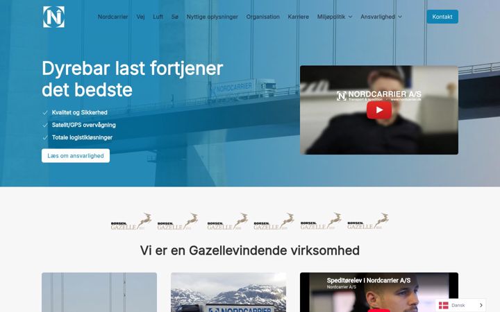 Screenshot of nordcarrier.dk