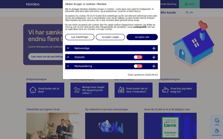 Screenshot of nordea.dk