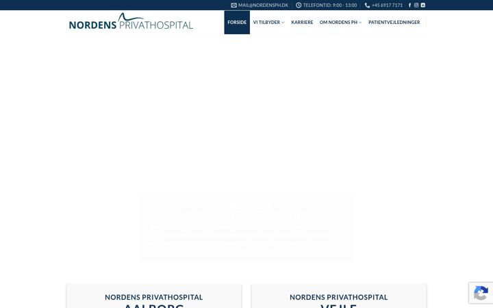 Screenshot di nordensprivathospital.dk