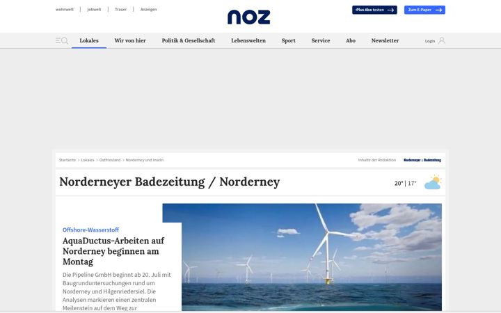 Screenshot of norderneyer-badezeitung.de
