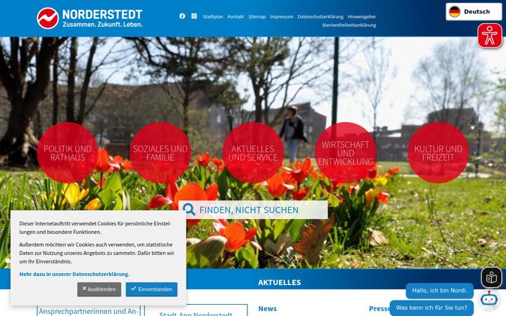 Screenshot di norderstedt.de