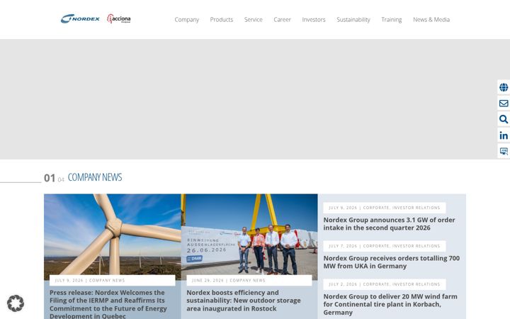 Screenshot of nordex-online.com