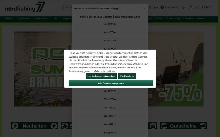 Screenshot of nordfishing77.at