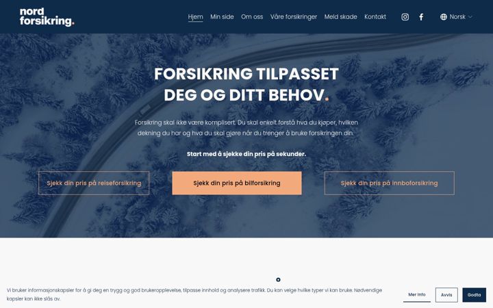 Screenshot of nordforsikring.no