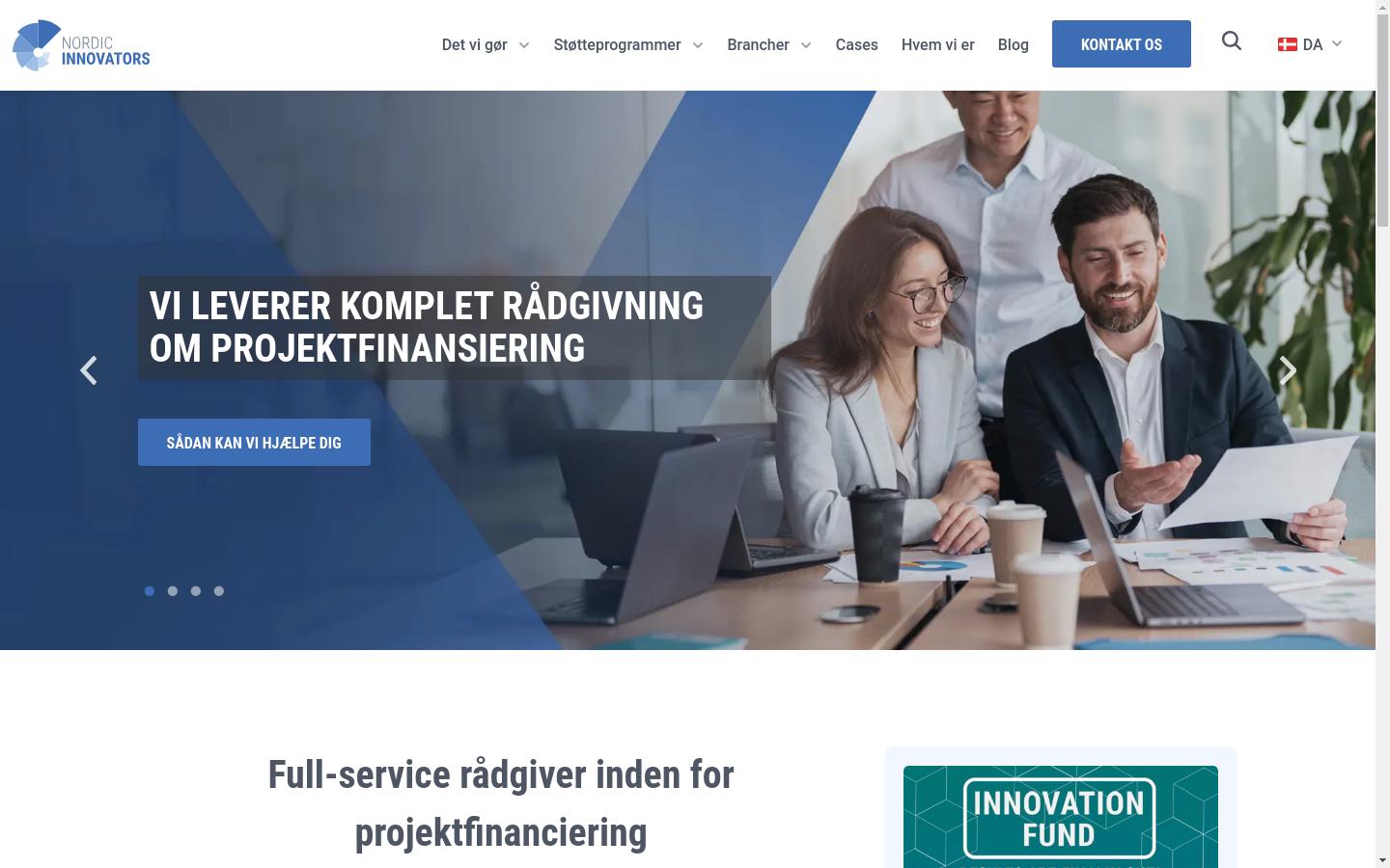 Screenshot of Nordic Innovators Corporate Finance