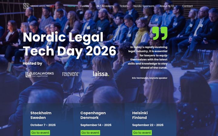 Screenshot of nordiclegaltechday.com