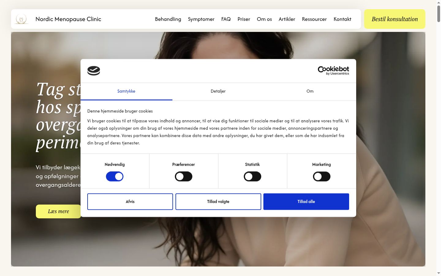 Capture d'écran de la bannière de consentement affichée avant toute interaction