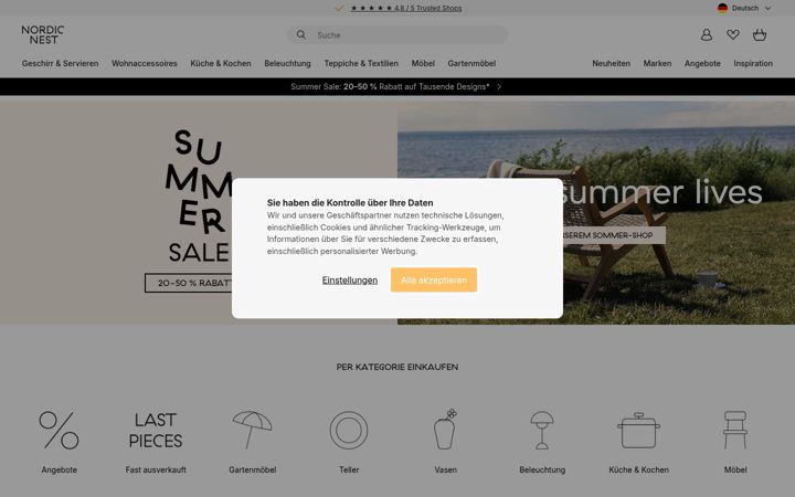 Screenshot of nordicnest.de