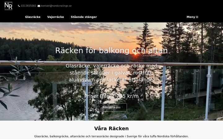 Zrzut ekranu nordicrailings.se