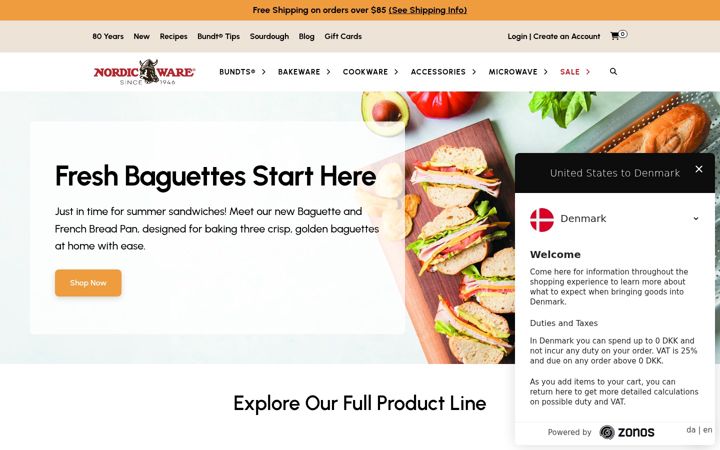Screenshot of nordicware.com