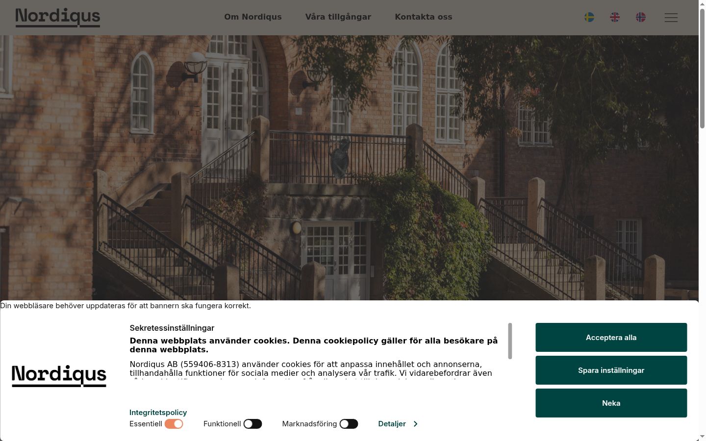 Zrzut ekranu banera zgody wyświetlanego przed jakąkolwiek interakcją