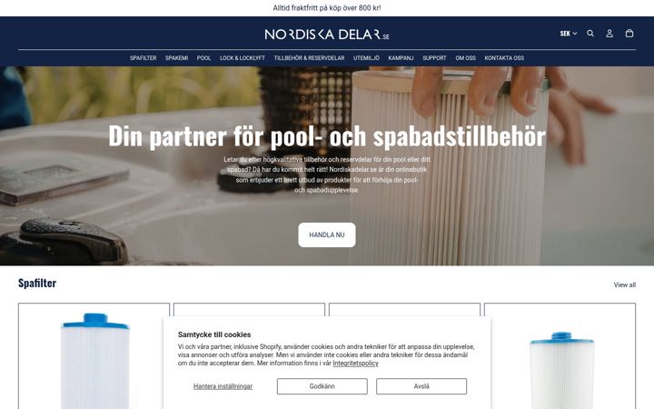 Screenshot of nordiskadelar.se
