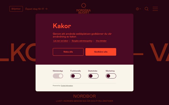 Screenshot of nordiskamuseet.se