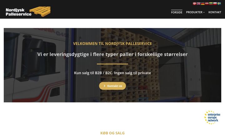 Snímek obrazovky nordjyskpalleservice.dk