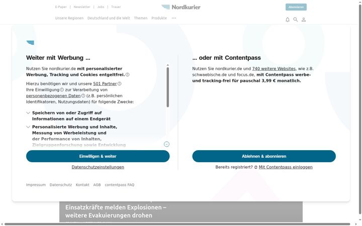Captura de pantalla de nordkurier.de