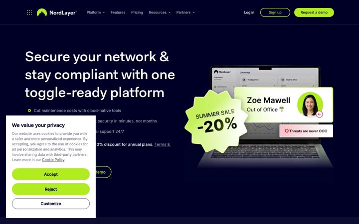 Screenshot of nordlayers.com