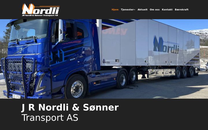Екранна снимка на nordli-transport.no