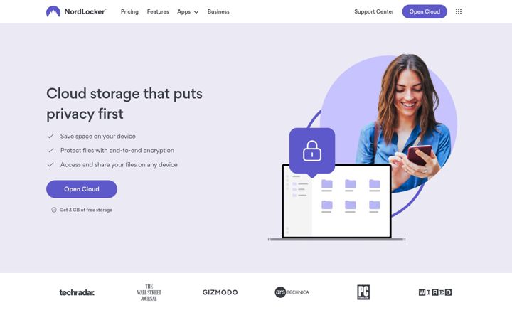 Screenshot of nordlocker.com