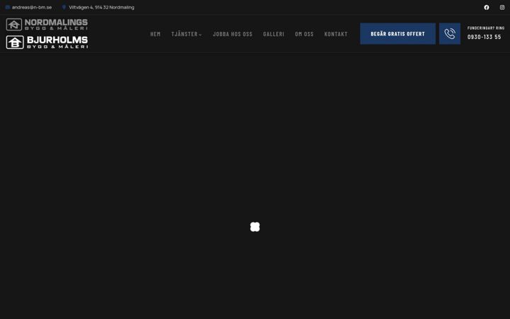 Screenshot of nordmalingsbyggomaleri.se