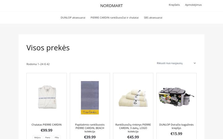Screenshot van nordmart.com