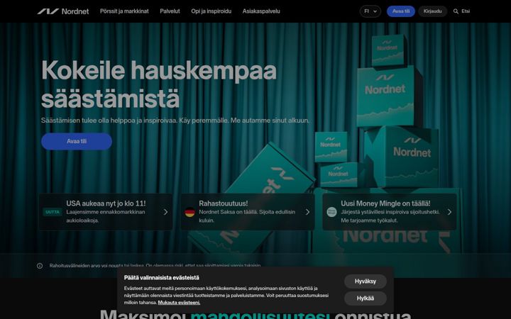 Screenshot of nordnet.fi