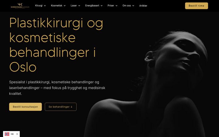 Ekrano kopija nordstrandklinikken.no