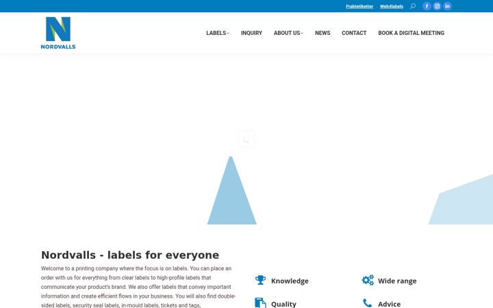 Screenshot of nordvallsetikett.com