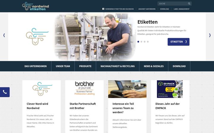 Ekraanipilt saidist nordwind-etiketten.de