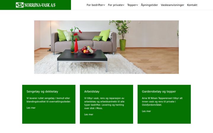 Screenshot stránky norrona-vask.no