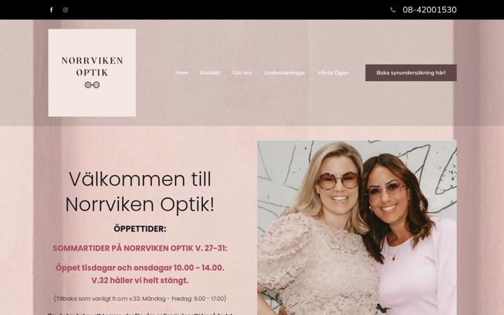 Screenshot of norrvikenoptik.se