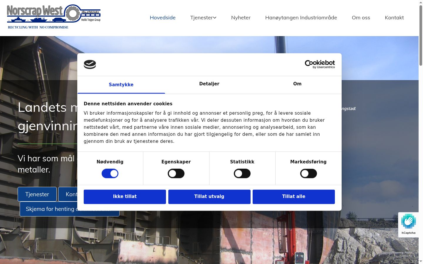 Screenshot del banner di consenso mostrato prima di qualsiasi interazione