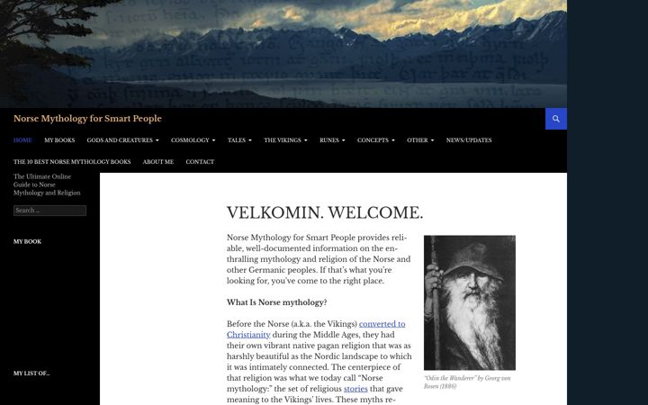 Screenshot of norse-mythology.org