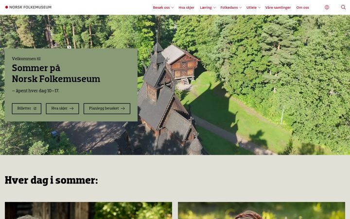 Snimka zaslona za norskfolkemuseum.no